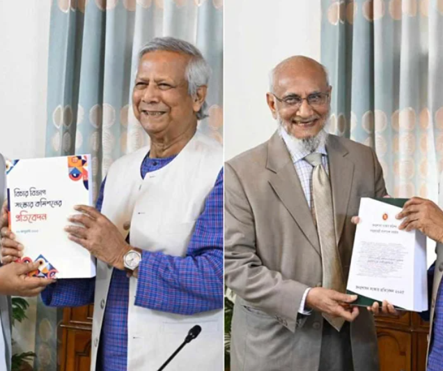 প্রধান উপদেষ্টার কাছে জনপ্রশাসন ও বিচার বিভাগ সংস্কার কমিশনের প্রতিবেদন জমা
