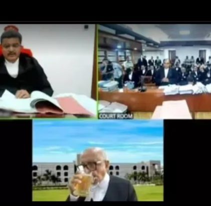 শুনানিতে মদ্যপান ভারতীয় আইনজীবীর, ভিডিও ভাইরাল