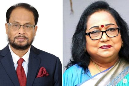 জাতীয় পার্টির চেয়ারম্যান গোলাম মোহাম্মদ কাদের ও তার স্ত্রী শেরীফা কাদের
