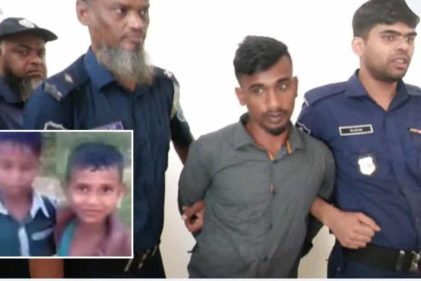ছবি : মৃত্যুদন্ড হওয়া আসামী জাহাঙ্গীর আলম (ইনসেটে নিহত সহোদর হাসান ও হোসাইন)