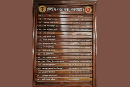কক্সবাজারের জেলা ও দায়রা জজ এর অনারবোর্ড