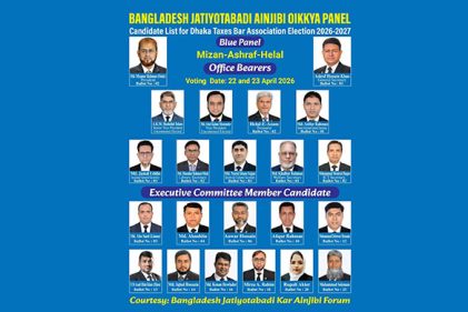 ঢাকা ট্যাক্সেস বার অ্যাসোসিয়েশন নির্বাচনে বিএনপি সমর্থিত পূর্ণাঙ্গ প্যানেল জয়ী