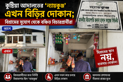 কুষ্টিয়া আদালতের ‘ন্যায়কুঞ্জ’ এখন বিড়ির দোকান; বিচারপ্রার্থীদের ভোগান্তি