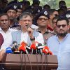 ছবি : জঙ্গল সলিমপুর পরিদর্শন শেষে সাংবাদিকদের ব্রিফ করছেন স্বরাষ্ট্র মন্ত্রী সালাহউদ্দিন আহমদ